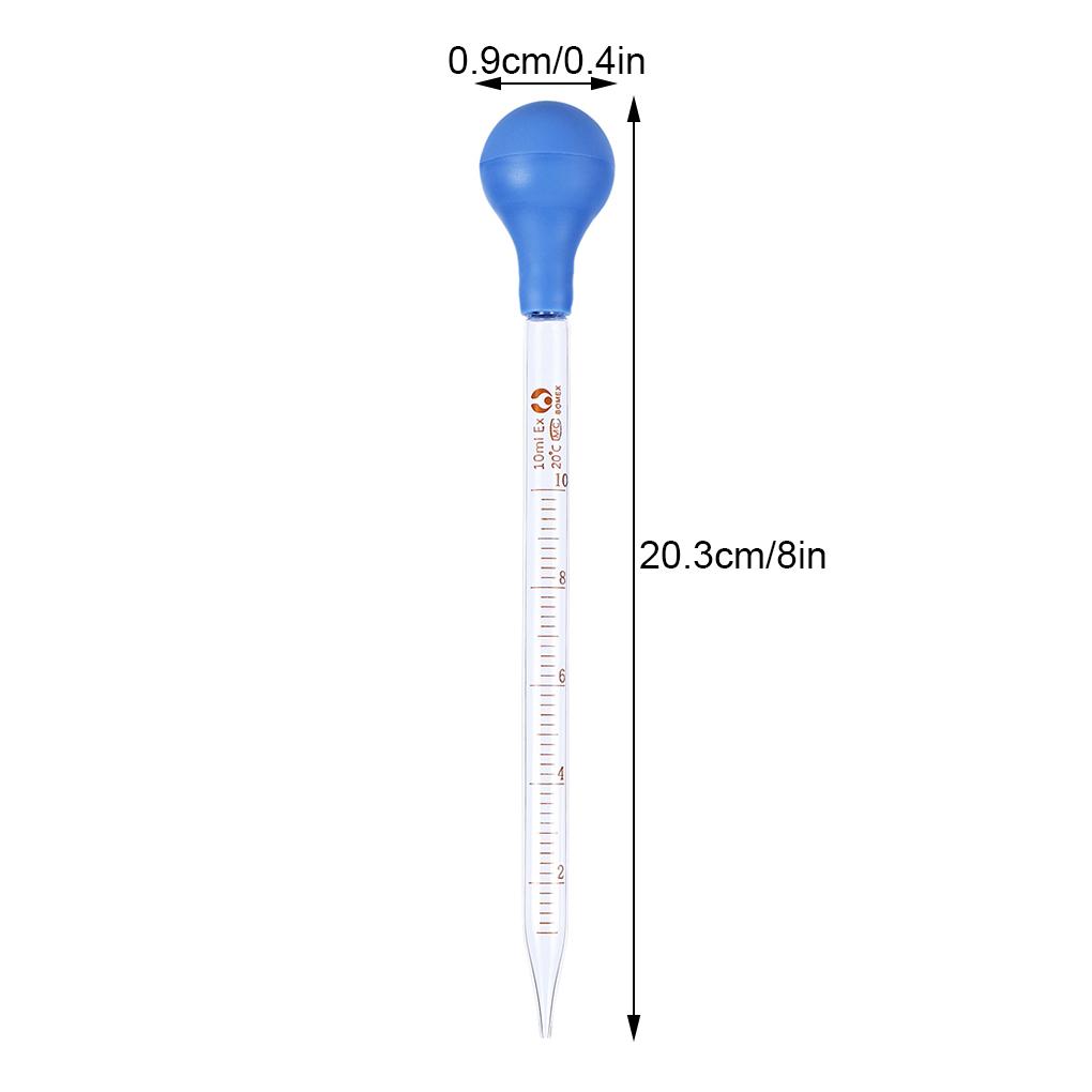 Dikke Glazen Druppelaar Test Essentiële Oliën Overbrengen Rubberen Dop Schaal Pipet 1/2/3/5/10ml School Laboratorium Druppeltube
