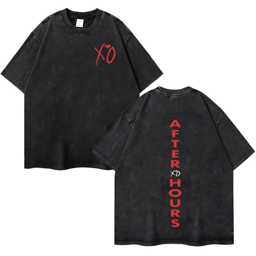 Camiseta Clásica Oversize Lavada Vintage XO de The Weeknd para Hombre y Mujer Camisetas de Manga Corta de Alta Calidad Camisetas Acogedoras para Adolescentes