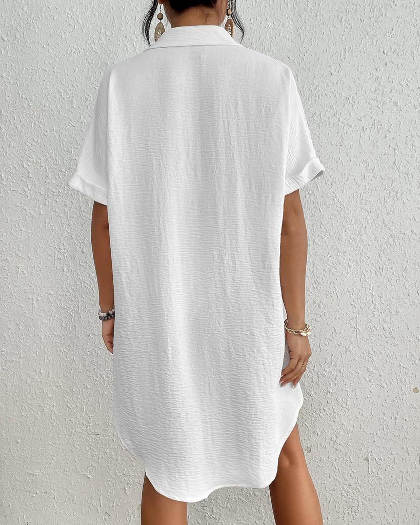 2026 Spring/Summer Casual Women's Loose Pocket Lapel Shirt