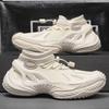 Autumn mesh breathable new high-elastic sports fly-woven thick-soled heightening sports and leisure shoes