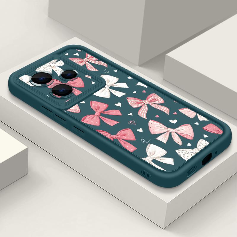Sweet Bow Heart Pattern Phone Case For Xiaomi Redmi Note 15 14 5G For Redmi Note 13 14 15 Pro 4G Soft TPU Silicone Back Cover