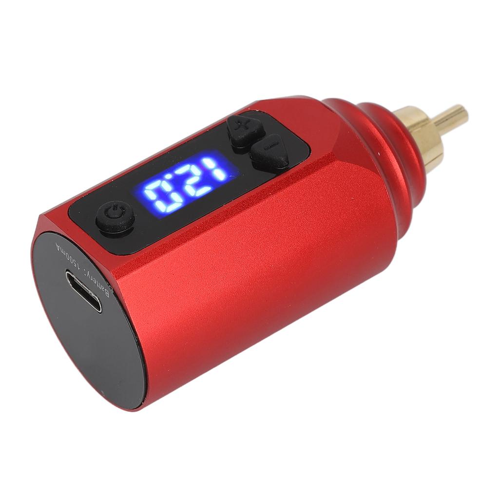 Tattoo Wireless Power Supply LED Display USB Rechargeable 1500mAh Tattoo Pen Battery Adjustable Voltage RCA Power Supply Red