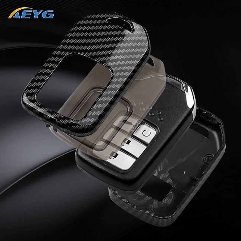 Abs Carbon Fiber Car Key Case Shell Fob For Honda City Turbo Crider Xrv 10Th Civic Accord Keychain Holder Keyring Accessories