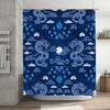 Exquisite Blue and White Ceramic Patterns Shower Curtain with Dragon Design Bathroom Decor for Home