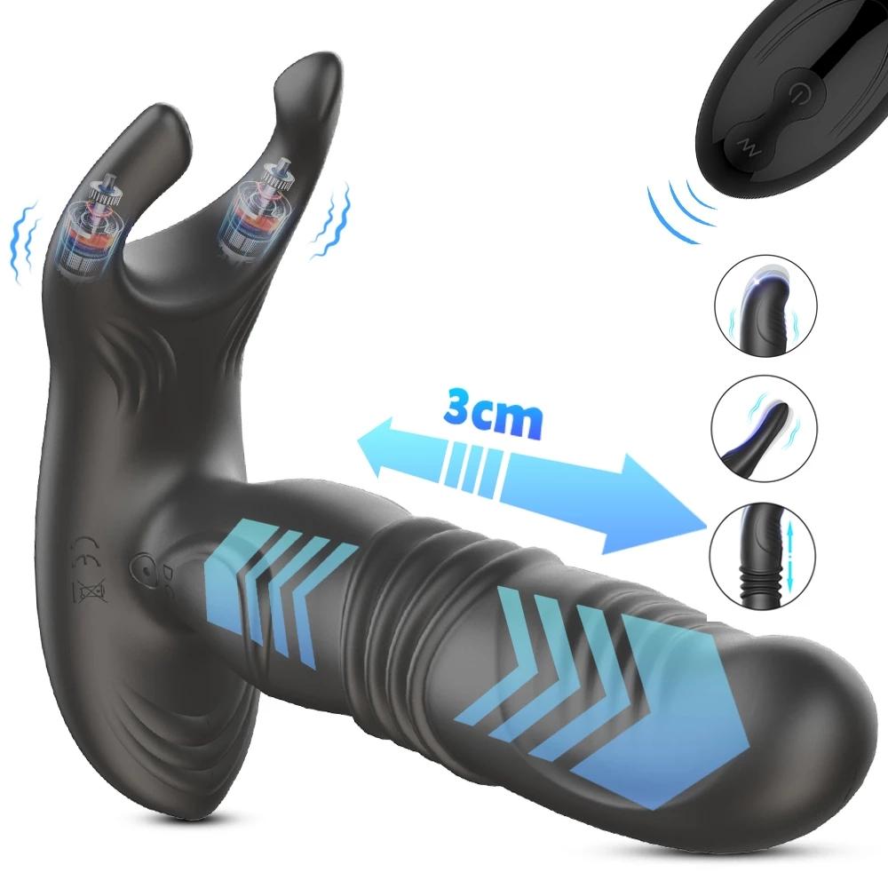 Mannlig silikon anal vibrator prostatastimulator forsinket cum butt plug dildo sexleketøy for voksne