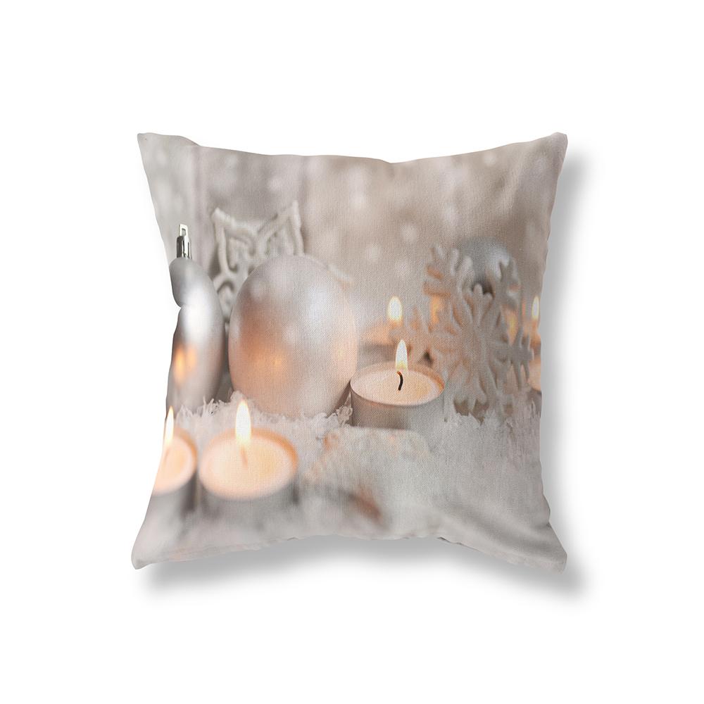Home Decor Merry Christmas Reindeer Print Pattern Cushion Cover Living Room Sofa Decor Polyester Throw Pillow Pillow Cover
