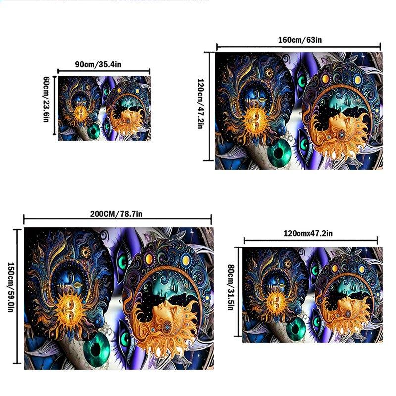 "Colorful Sun & Moon Face Mandala Art Print"Office Mat Home Decor Office Desk Chair Carpet for Office Ph124