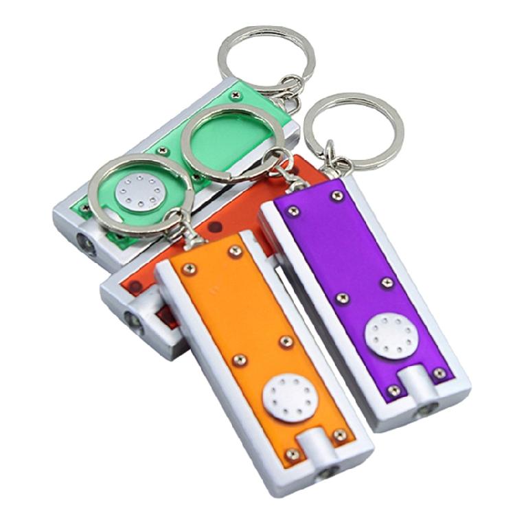 4 Stuks Mini LED Sleutelhanger Kleine Lampjes Zaklamp Sleutelhanger in Verschillende Kleuren