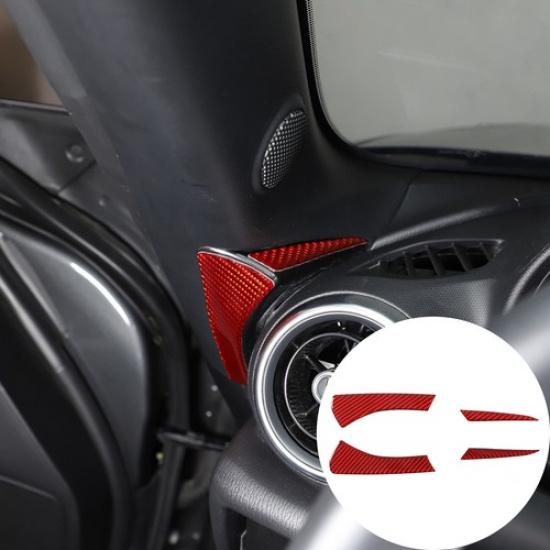 Red Carbon Fiber Dashboard side trim sticker For Mazda MX-5 Miata 16-23