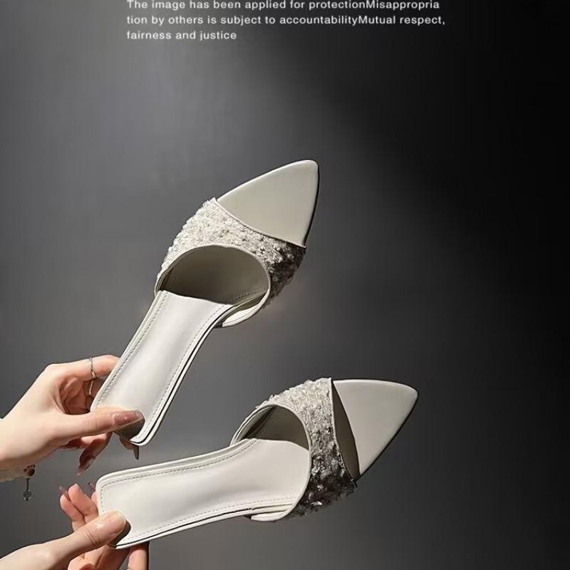 Fashion Summer New Woman Sandals Pointed Toe 2025 High Heels Shoes New Slippers Designer Slingback Party Dress Sexy Sandalias Pumps