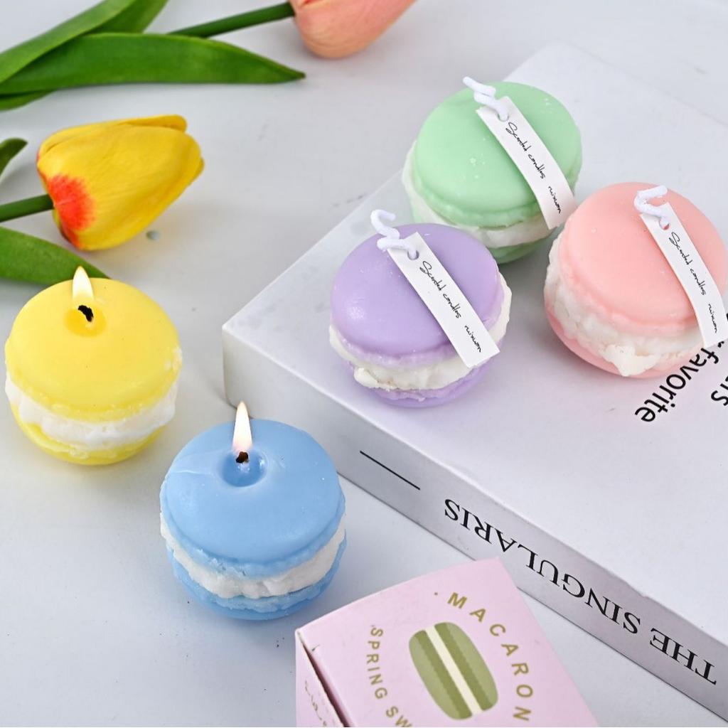 Macaron Aromatherapy Candle Souvenir Wedding Fragrance Small Gift Handmade Candle Simulation Styling Wax
