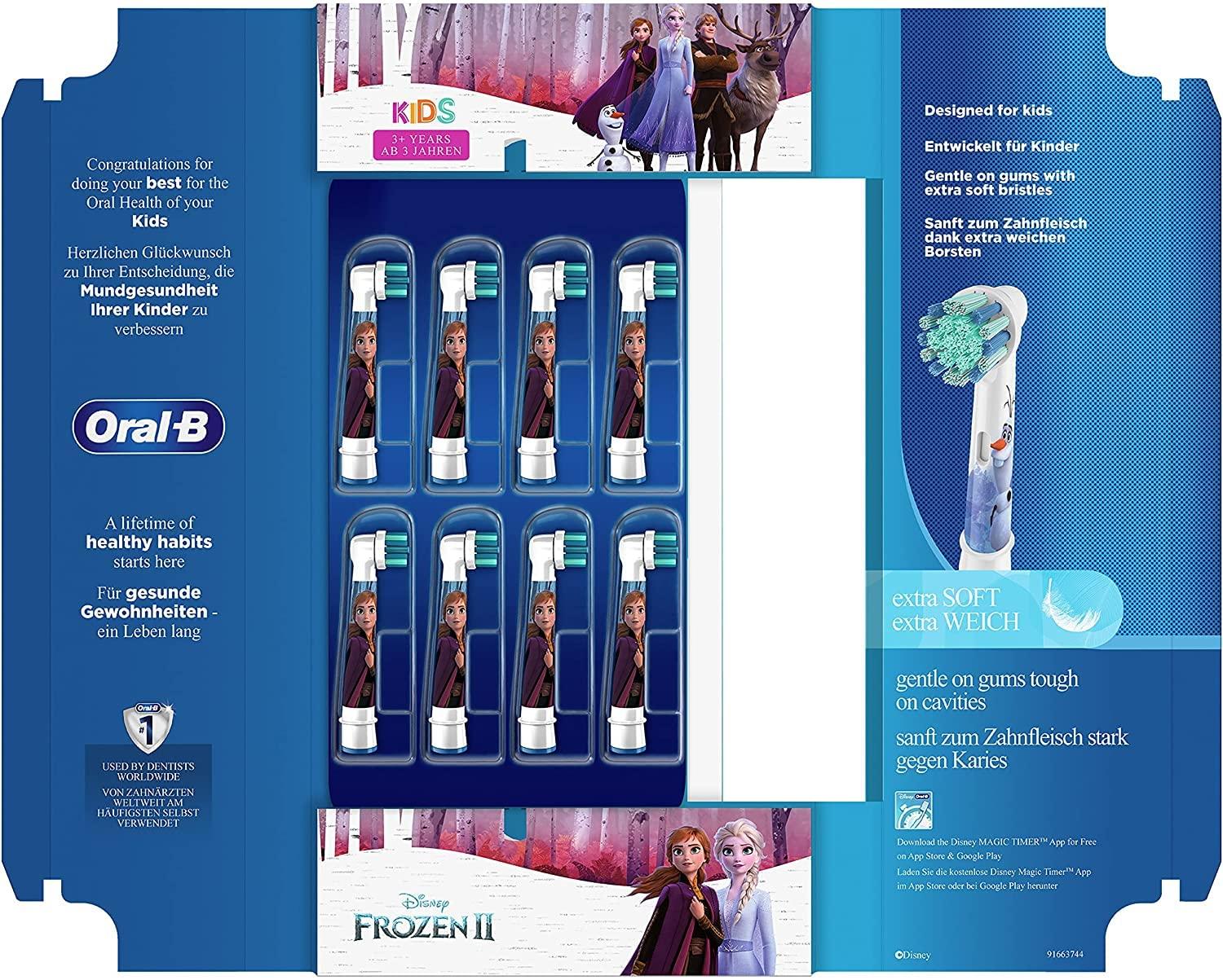 

Электрическая зубная щетка Braun Oral B, сменные щетки для детей Sumizumi Clean Kids Soft Frozen (8 шт.) EB10S-8 [Продукт]