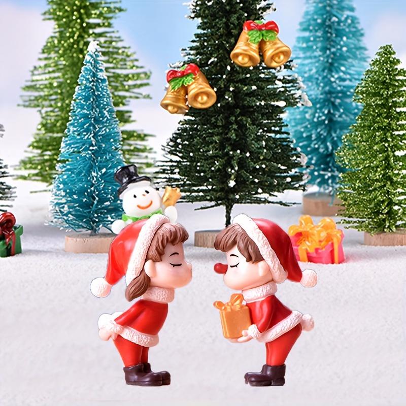 1Set Mini Christmas Couple Figurine Doll Garden Decor Ornament Toy Miniature Landscape Ornaments People Statue Resin Crafts