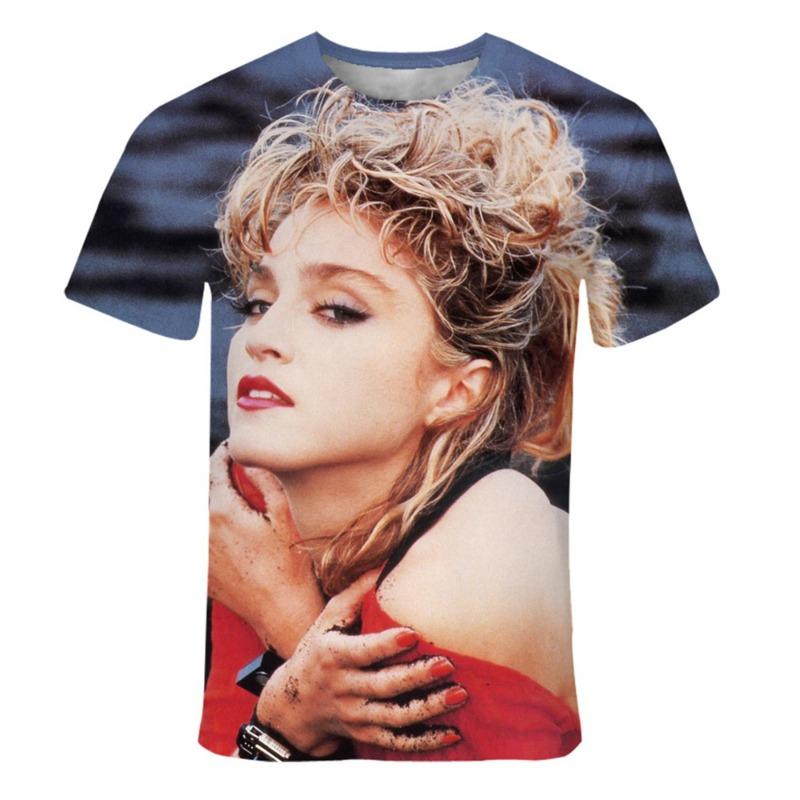 Summer Fashion Trend Personalized Singer Madonna 3D Printed Printed Printed Pattern Casual and Comfortable T-shirt