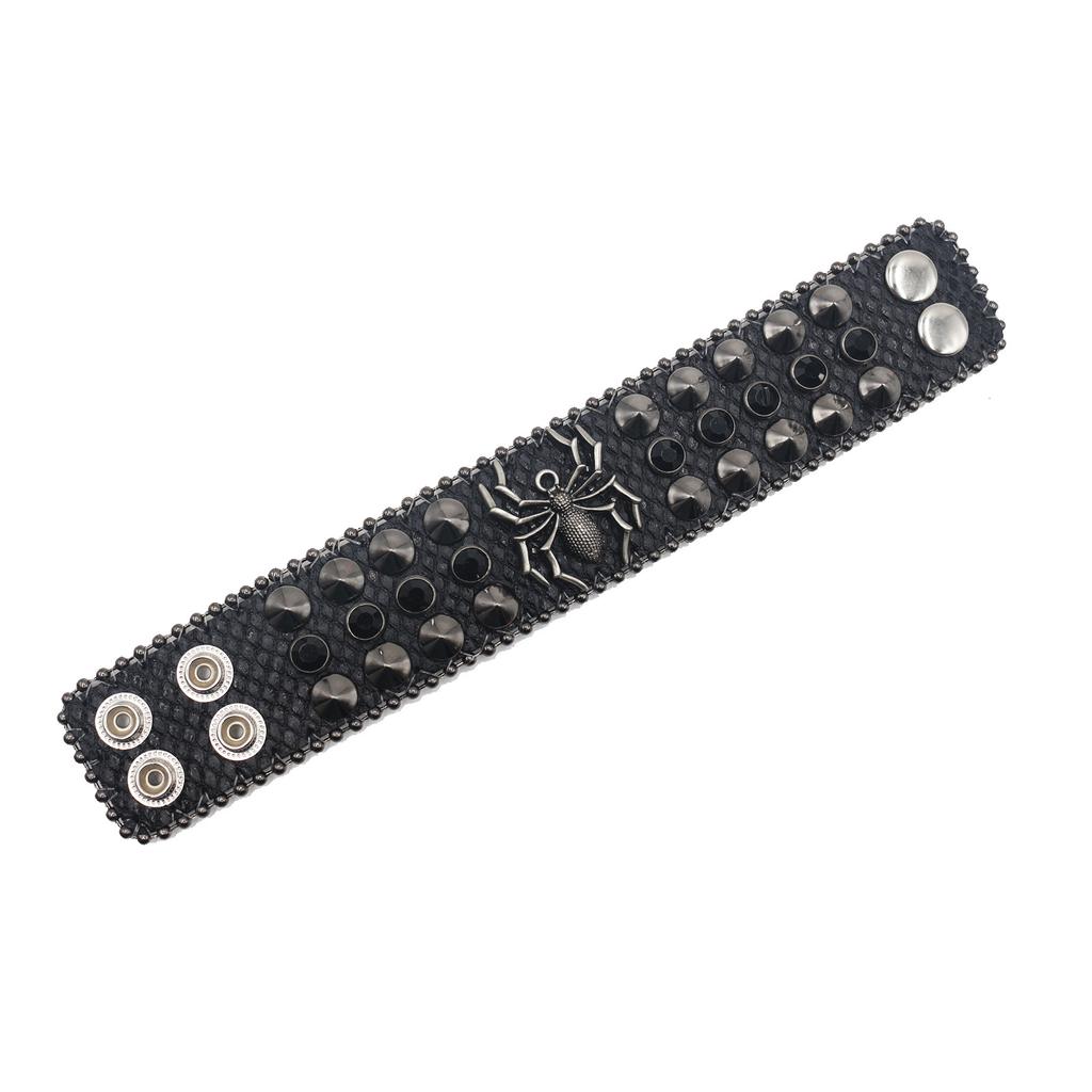 Amerikanisches Strassnietenarmband, Spinne Dekorativ Punk Gothic Personalisierter Schmuck