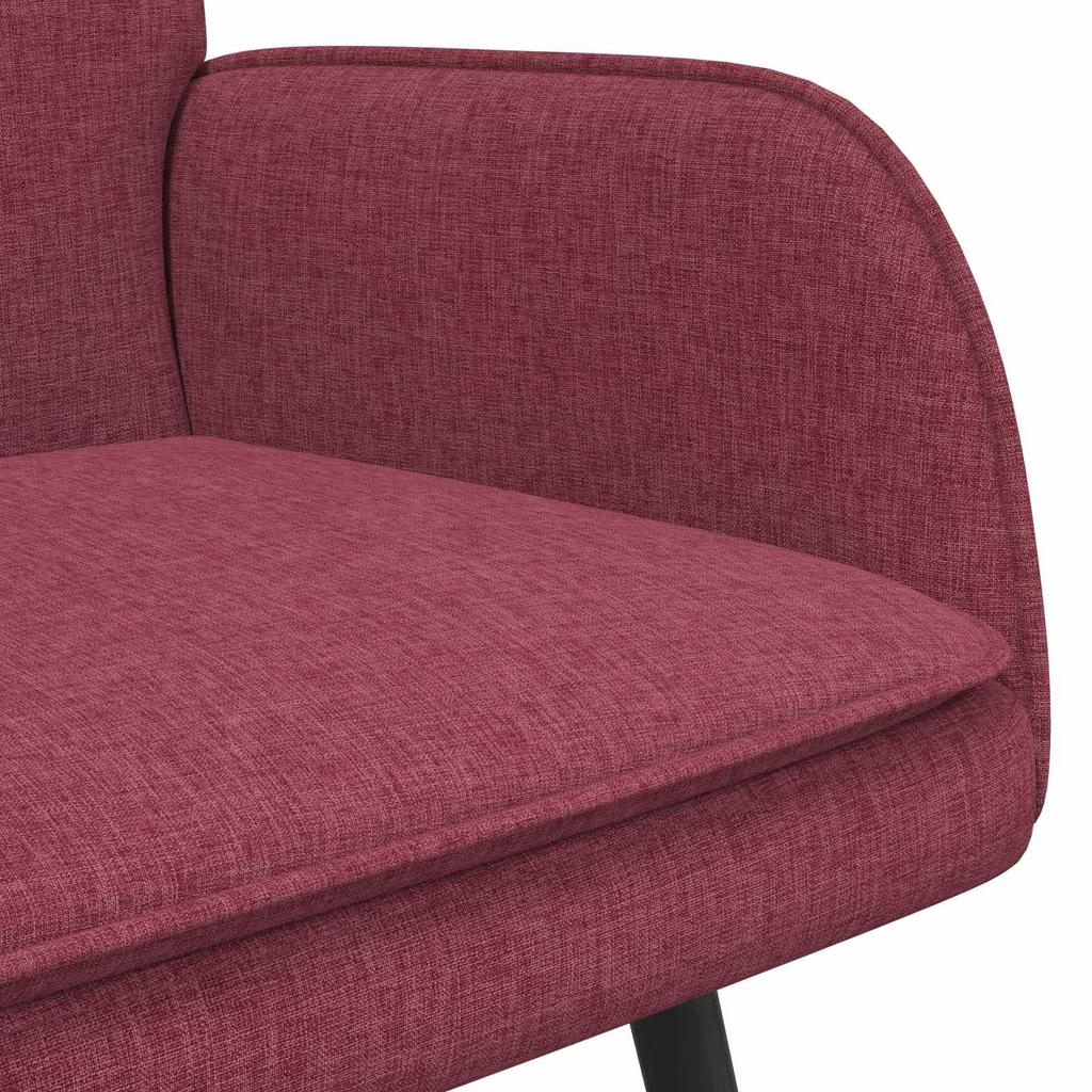 2 Seater Sofa in Wine Red 115 x 61 x 87 cm Fabric