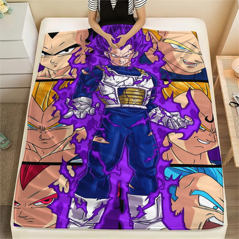 Vegeta Dragon Ball Pattern Flannel Blanket, High Quality Comfortable for All Seasons, Home Decor, Warmth and Comfort, Perfect for Gifts.