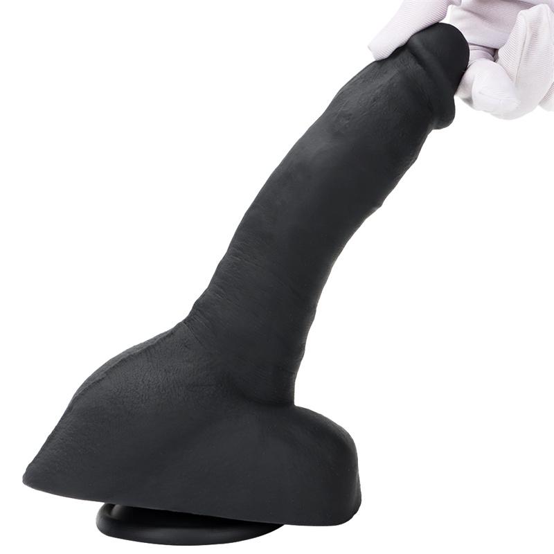 Woman Masturbation Device Black Red Liquid Silicone Soft Simulation Big Dildo Dildo Backyard Anal
