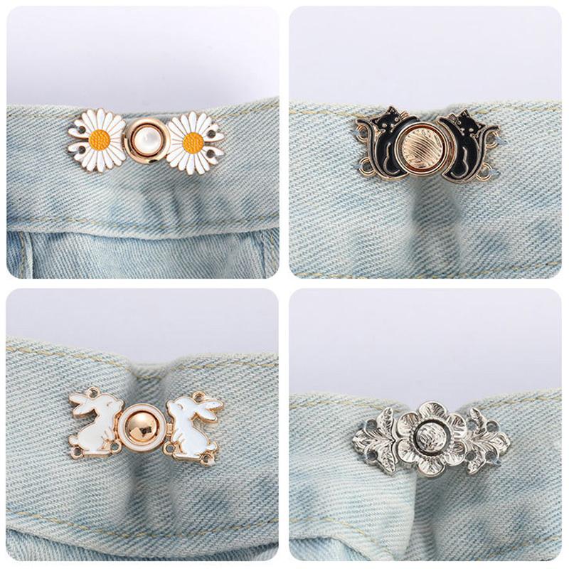 Taillenverengungsknopf Verstellbarer Taillenclip für Rock Hose Jeans Damen Metallnadeln Abnehmbar Vintage Bekleidungszubehör