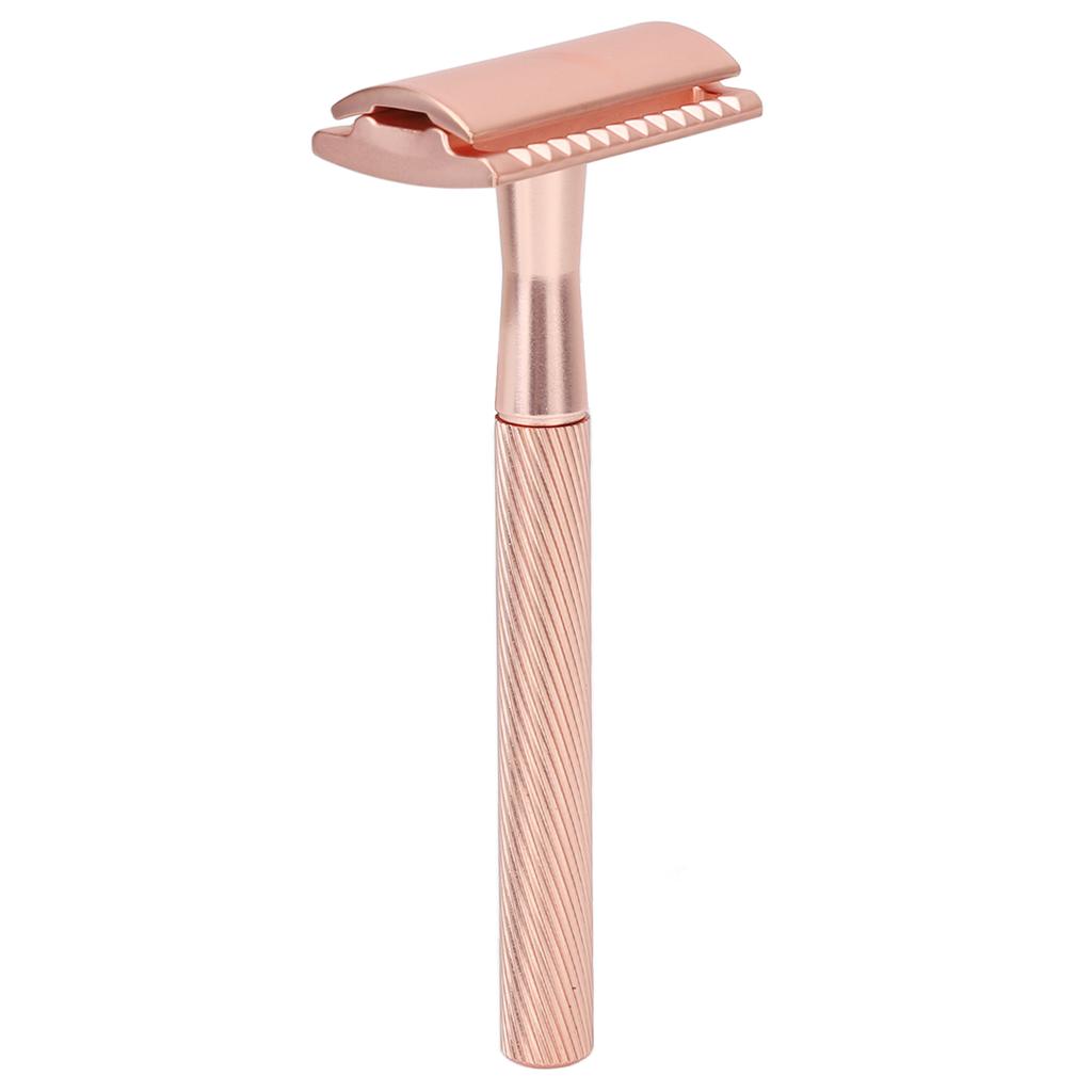 Zinc Alloy Men Portable Brass Handle Double Shaving with Base for Face Grooming