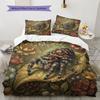 Sleeping Reptile Pattern Bedding Quilt Set Quilt Cover Pillowcase Home Decoration Birthday Gift (1 * Duvet Cover + 2 * Pillowcase, Without Core)