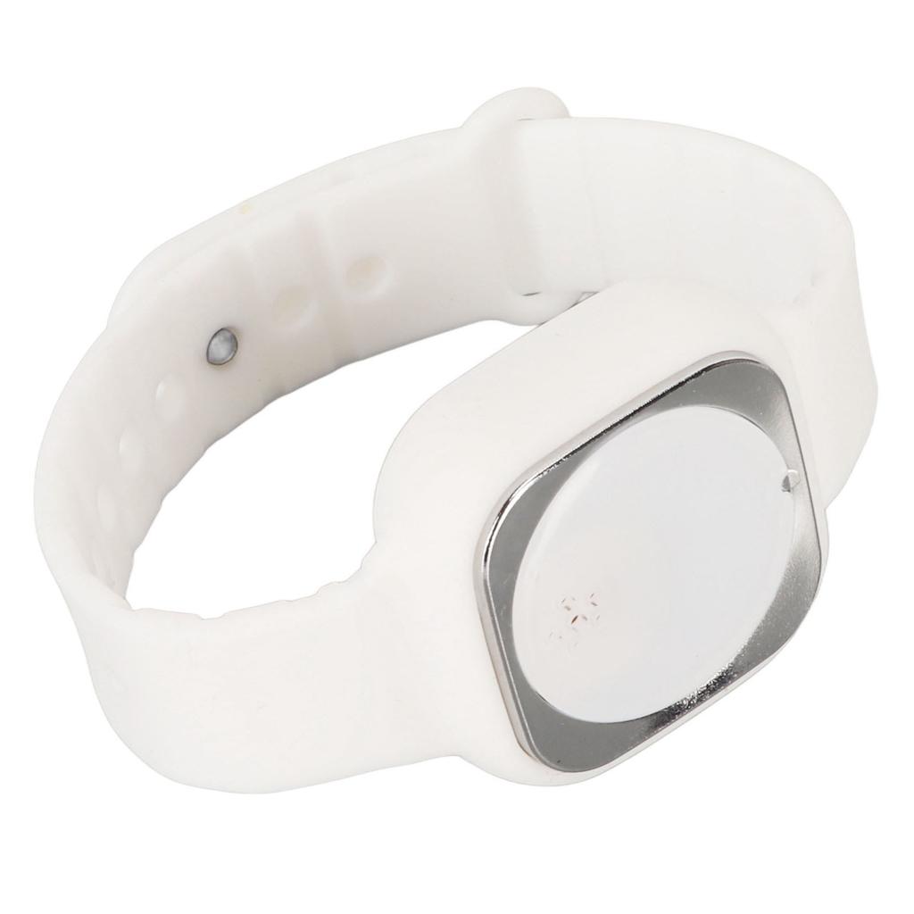 Ultrasonic Repellent Bracelet Watch with Clock Function USB Rechargeable Waterproof Repeller Wristband White