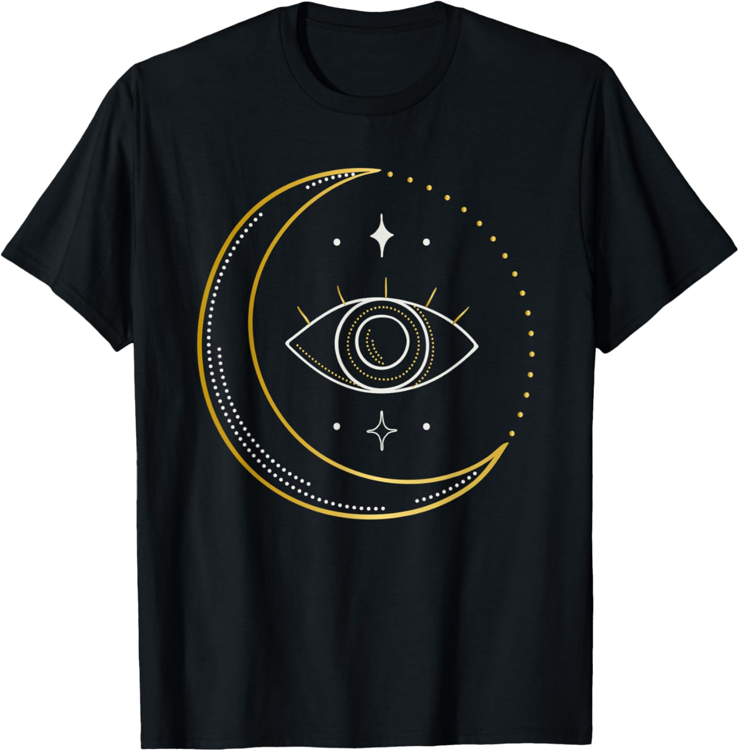 

Mystic Eye Crescent Moon Graphic Tee Casual Cotton Short Sleeve Round Neck T-Shirt 4XL