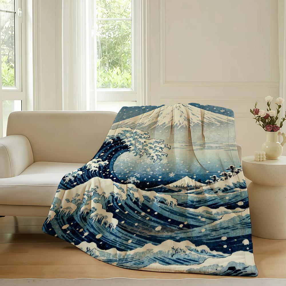 Art K Katsushika Hokusai Blanket Warm Soft Suitable For Bedroom Sofa Bed Living Room Office Travel Camping Gifts