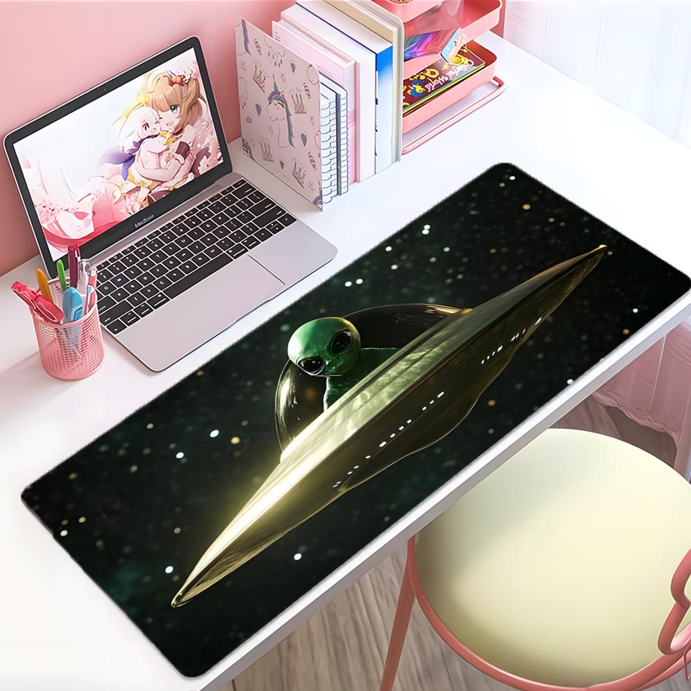 Theme Mysterious Uufo Encounter Mouse Pad Large Thick Desk Pad Stitched Edges Gaming Mouse Mat For Pc