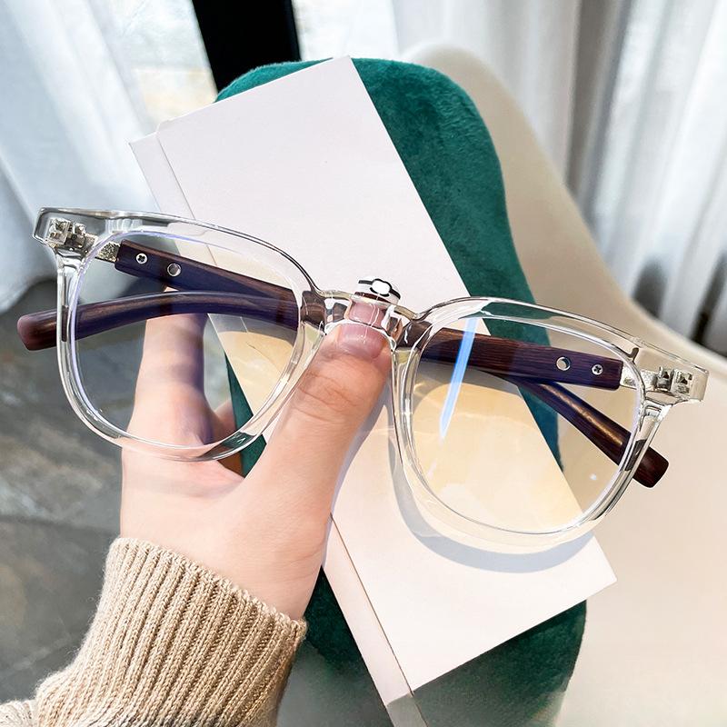 

Новая круглая коробка для ногтей TR90 M, маленькая красная книжка на деревянной ножке в стиле ретро с антисиними очками для мужчин и женщин в одном тренде. Anti-blue lens