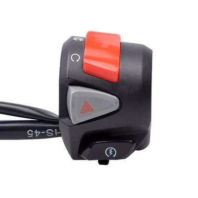 Motorcycle 22mm Steering Wheel Switch with Start/End Headlight/Warning Light Switch