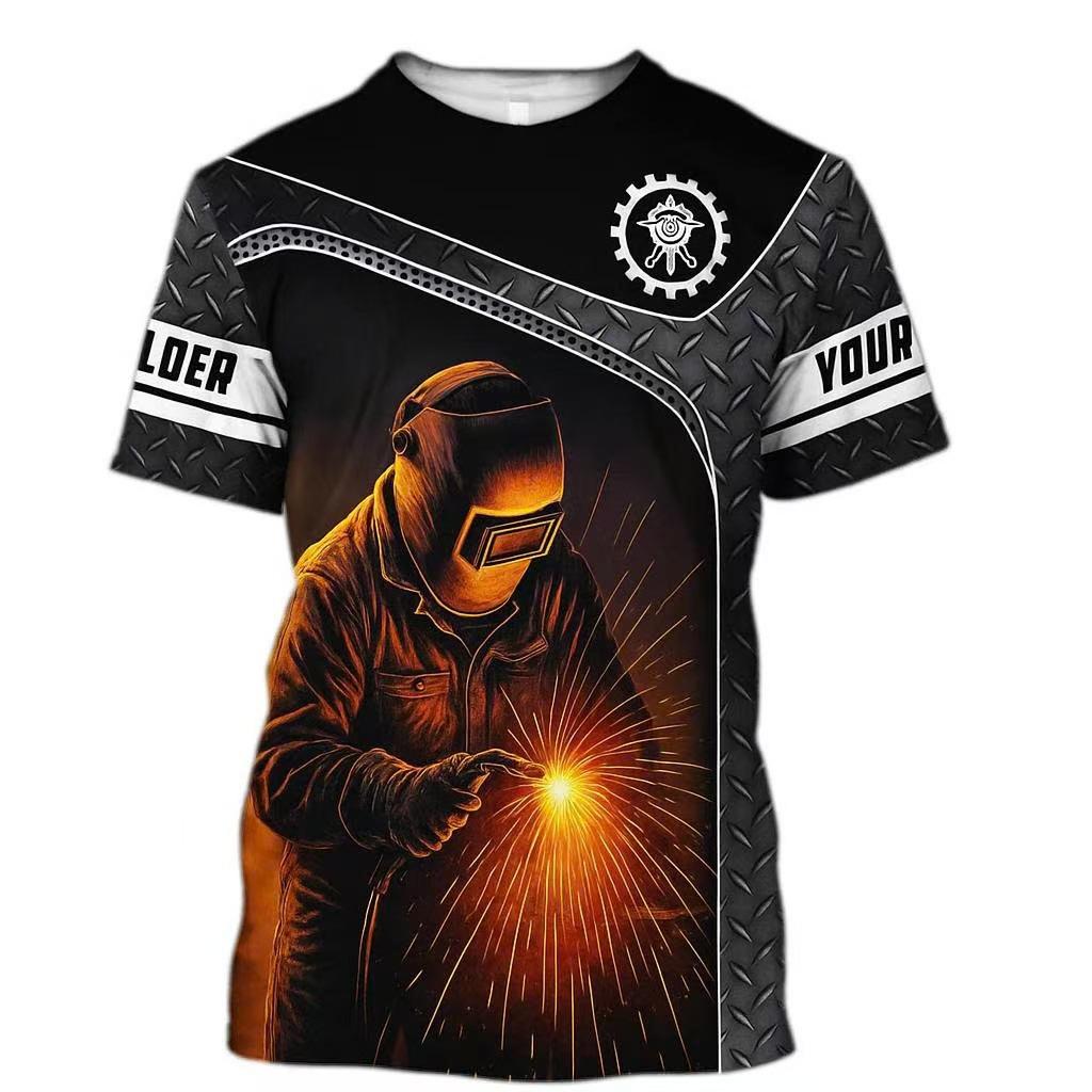 Breathable Casual Short Sleeve Fashion Printed Loose Top Crew Neck T-Shirts Men’s XS