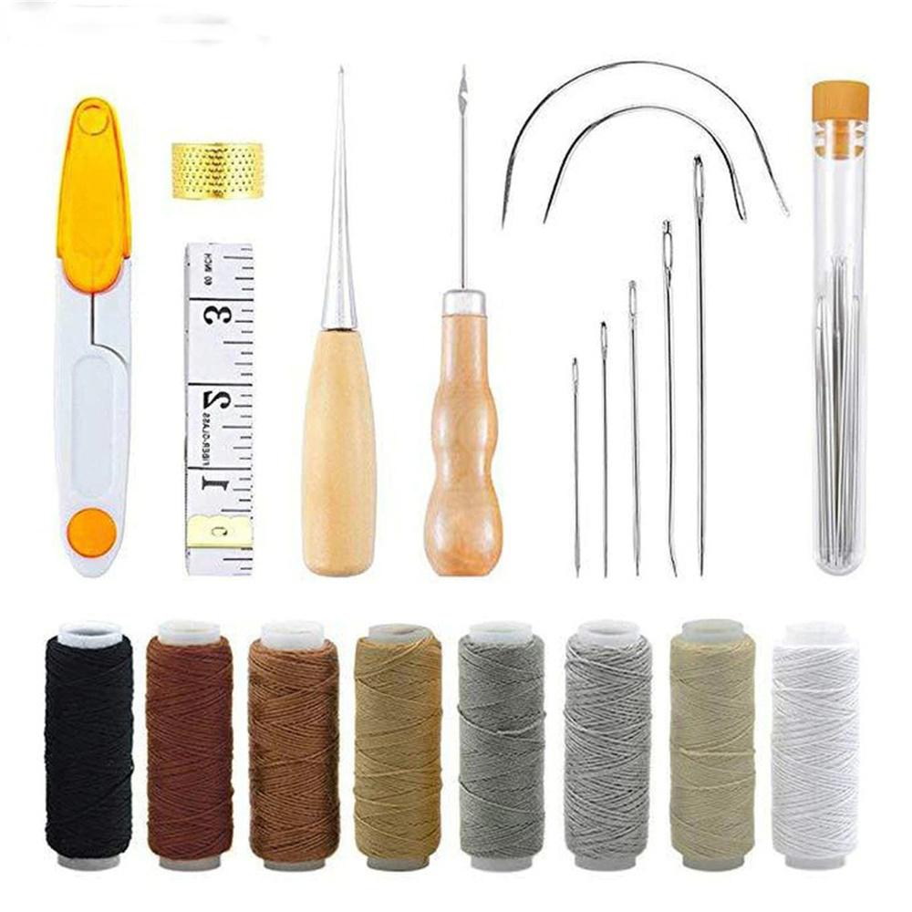 Hand sewing kit with 29 needles, threads, for repairing upholstery, rugs, leather sofas, canvas