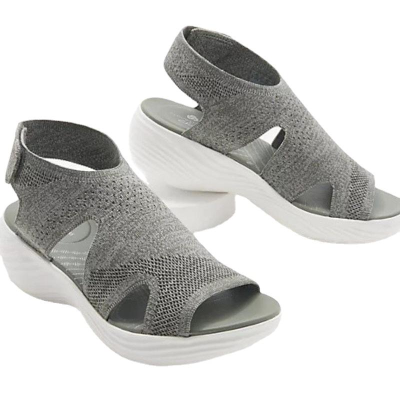 Sommer Nye Flyvevev Åpen Tå Sko Kvinner Utendørs Flate Platform Sandaler Kvinner Pluss Størrelse Fritidssandaler Sandalias De Mujer