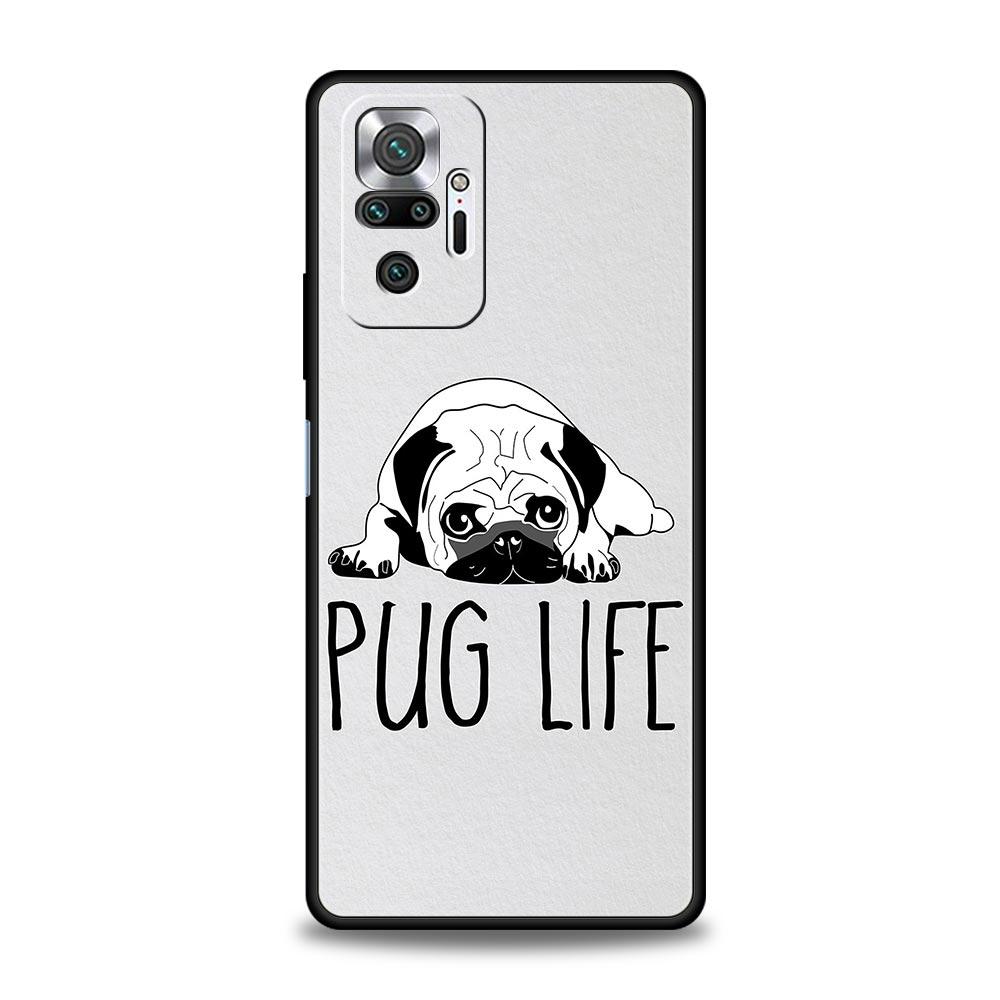 Animal Black Pug Close Up Phone Case For Xiaomi Redmi Note 14 13 5G 10 11 12 Pro Plus 4G 14C 13C 12C 10C Black Cover