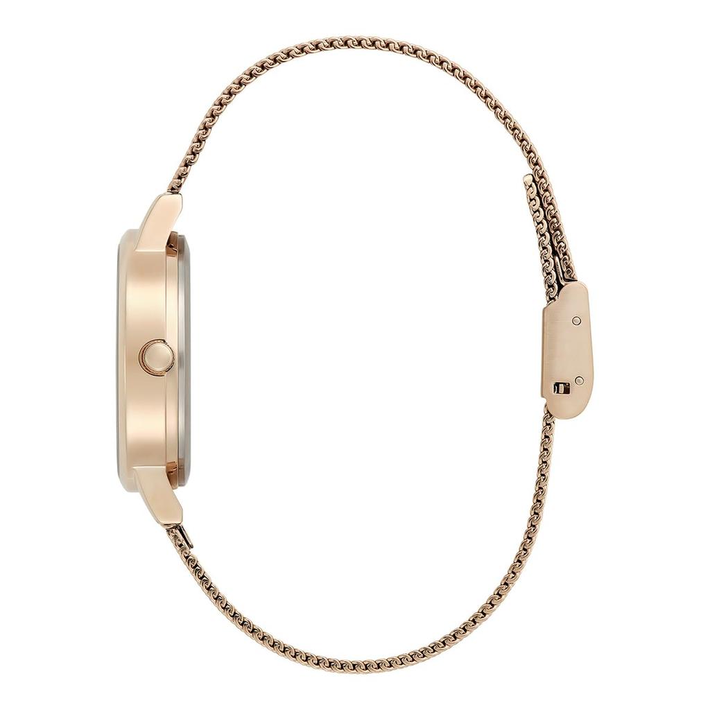 Auktoriserad återförsäljare Olivia Burton Signature Illustrerad Floral Roséguld Meshklocka 24000226 30mm [OLIVIA BURTON] Dam