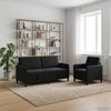 Storage Sofa Set 2 Pcs Black Polyester