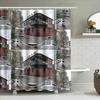 Unframed Vintage Pub Bathroom Decor Shower Curtain Rustic Tavern Inn Hotel Washroom Backdrop