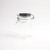 260ml Stainless Steel Clip Black Lid Square Glass Sealing Jar with Food Grade Airtight Seal for Home Kitchen Safe and Durable