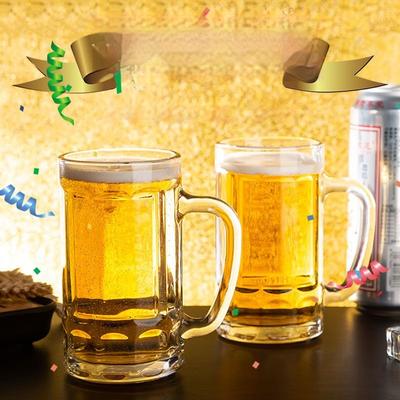 GIANXI Large Capacity Transparent Beer Glass Wine Set Bar Cocktail Draft Beer Glass Juice Bar Party Tray With Handle