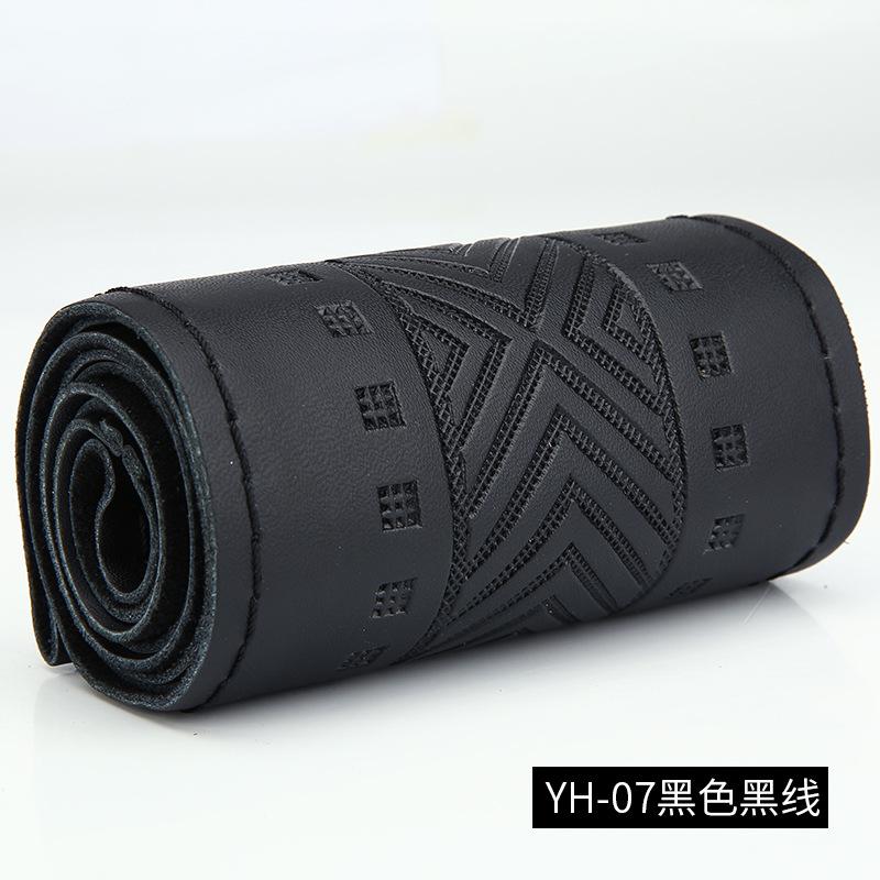 Car Steering Wheel Covers Braid DIY 38cm Soft Genuine Leather Car Covers Car With Needle And Thread Auto Interior Accessories