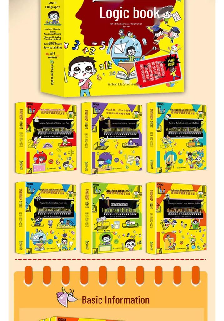 Amazing Math & Logic Books: 6-Volume Set with Illustrated Math & Fun Science Comics for Children