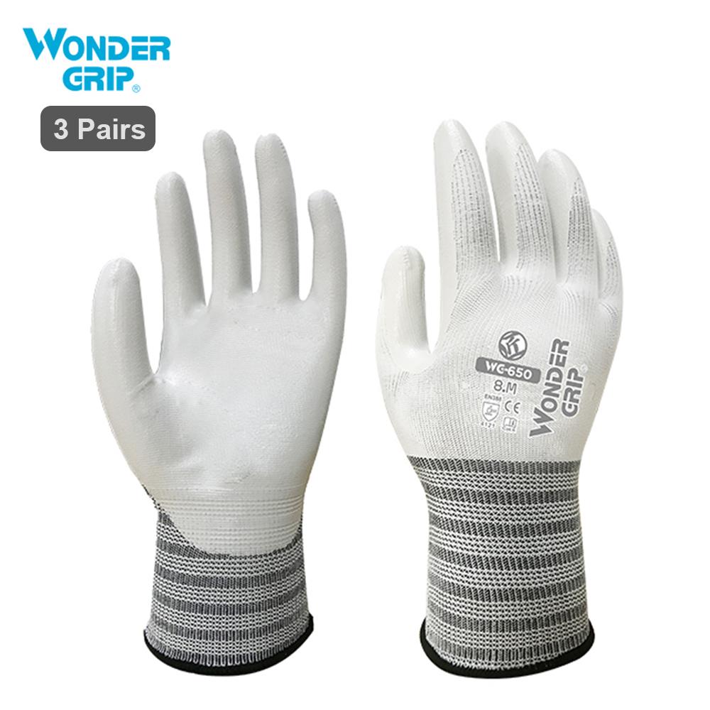 5pairs Car Repair Nitrile Coated Polyester Wear-Resistant Work Gloves