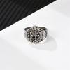 Totem Men's Titanium Steel Retro Ring, Odin Rune Personality Hip Hop Stainless Steel Viking Ring