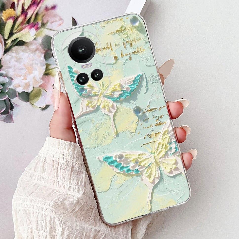 For OPPO Reno10 5G Case CPH2531 Luxury Cat Cartoon Cover Clear Silicone Soft TPU Phone Case For OPPO Reno 10 Reno10 Back Covers