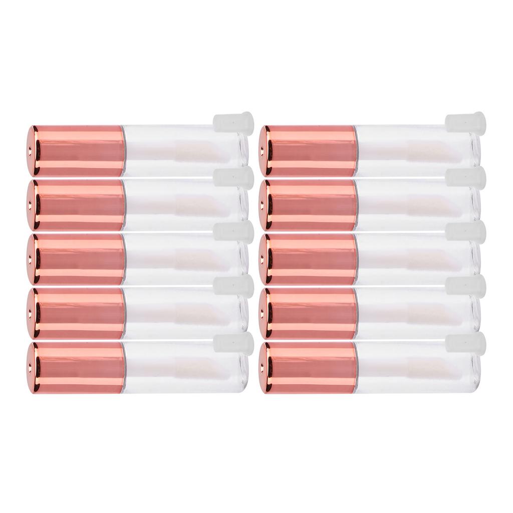 10pcs 1.2ml Lip Gloss Tube DIY Small Lipstick Tube Cosmetic Container with Plug (Rose Gold)
