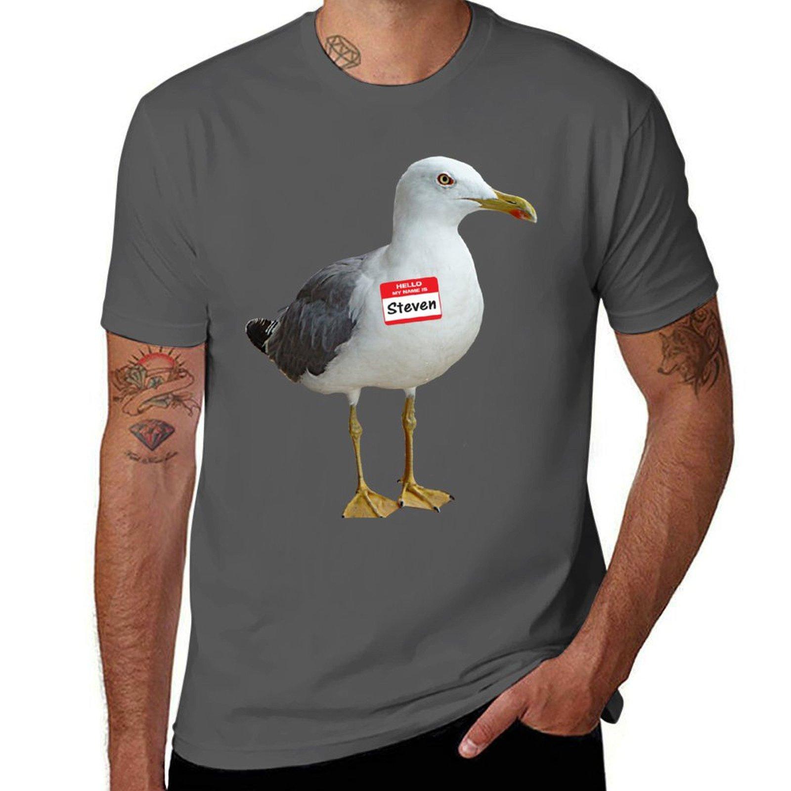

Steven Seagull T-Shirt T-shirts oversize blacks shirts graphic custom t-shirts mens designer t shirt 4XL