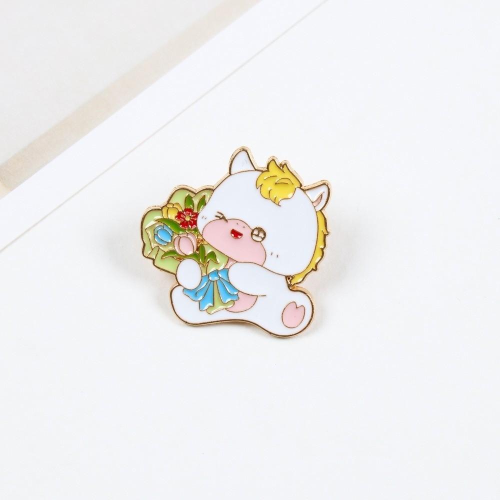 Cartoon Metallross Brosche Zink Zink Zinklegierung Tierbrosche Kreative Tierkreiszeichen Pferd Brosche Neujahrsgeschenk