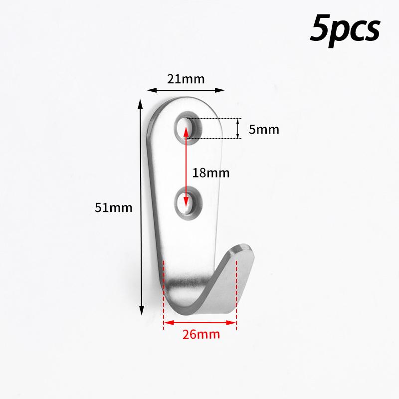 50/60CM Stainless Steel Single&Double Bathroom Towel Rack Storage Rack Towel Bar Hook 5pcs