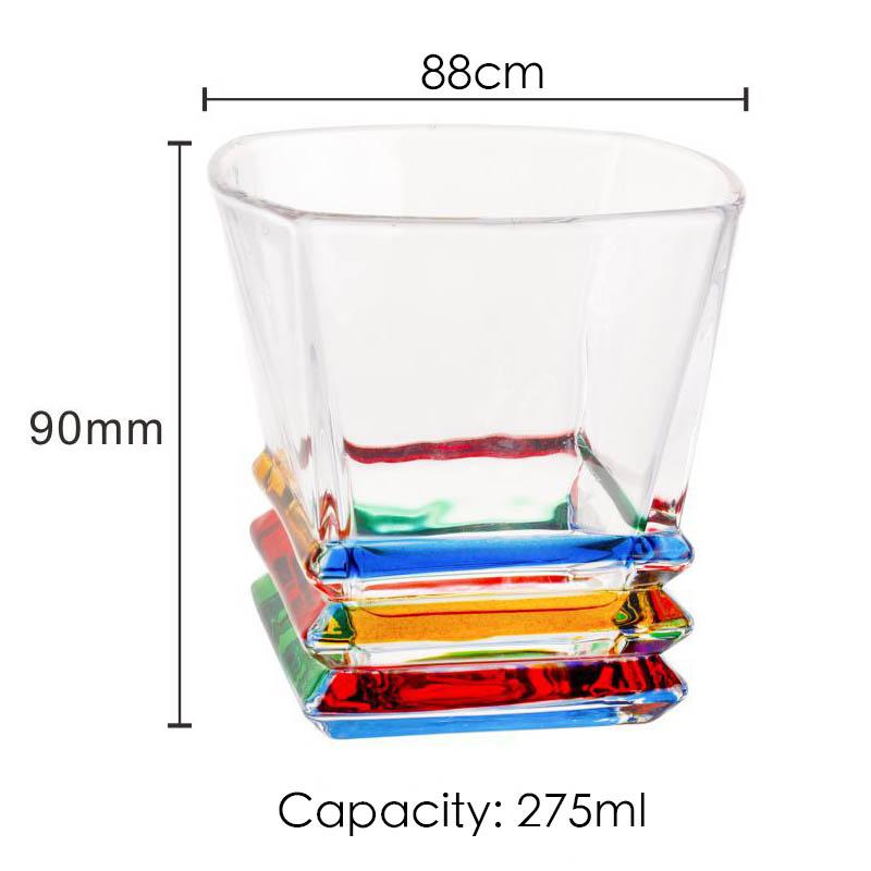 Whiskey Glasses with Colorful Painting, Scotch Whisky, Bourbon, Cocktails, RUM, Durable Whiskey Glasses